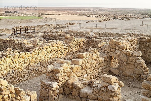 Grabungsgelände  Fundort der Schriftrollen vom Toten Meer  auch Qumranschriften  Qumran oder Kumran  Israel  Asien