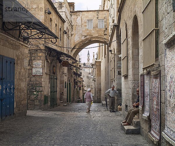 Ecce-Homo-Bogen in der Via Dolorosa  muslimisches Viertel der Altstadt  Jerusalem  Israel  Asien