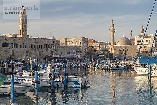 Hafenbecken mit Altstadt  UNESCO Weltkulturerbe  Akkon  Nordbezirk  Israel  Asien