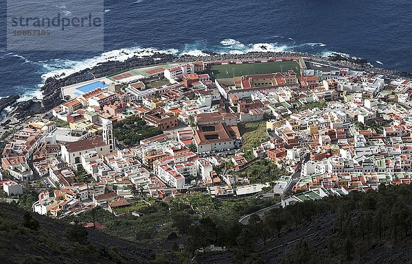 Ausblick vom Mirador de Garachico auf Garachico  Teneriffa  Kanarische Inseln  Spanien  Europa