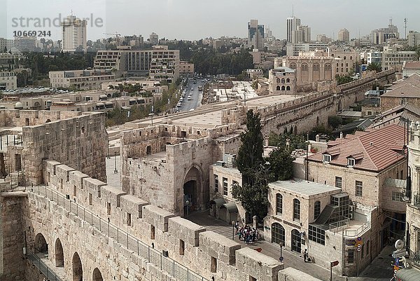 Jaffator und Stadtmauer  Davidszitadelle  Altstadt  Jerusalem  Israel  Asien