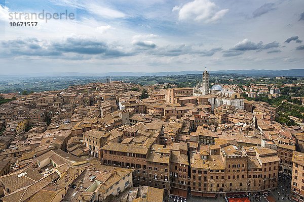 Ausblick über Altstadt mit Dom von Siena  Siena  Toskana  Italien  Europa