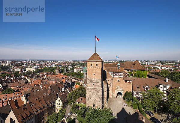 Ausblick vom Sinwellturm  Nürnberger Burg  Nürnberg  Mittelfranken  Franken  Bayern  Deutschland  Europa