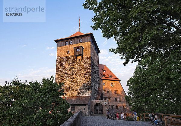Fünfeckturm und Kaiserstallung  Nürnberger Burg  Nürnberg  Mittelfranken  Franken  Bayern  Deutschland  Europa