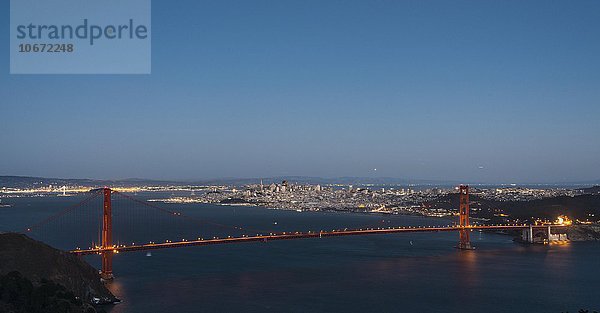 Vereinigte Staaten von Amerika USA Nacht Nordamerika Golden Gate Bridge San Francisco