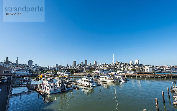 Segelboote am Pier 39  San Francisco  Kalifornien  Vereinigte Staaten von Amerika