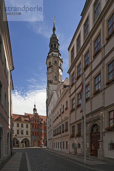 Altes Rathaus mit dem Alten Rathausturm  Untermarkt  Görlitz  Oberlausitz  Sachsen  Deutschland  Europa