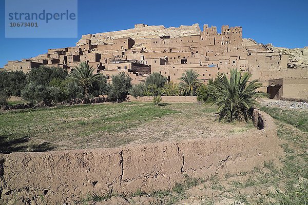 Stadt aus Lehmbauten  Ait Ben Haddou  Provinz Ouarzazate  Souss-Massa-Draâ  Marokko  Afrika