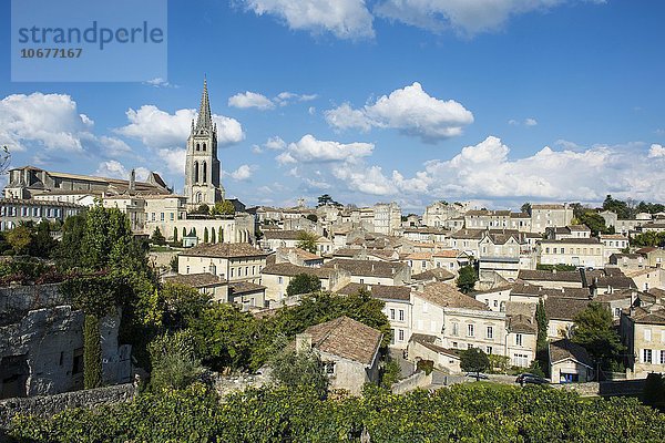 Ausblick über die Altstadt  Saint Emilion  Département Gironde  Frankreich  Europa
