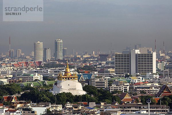 Bangkok Hauptstadt Panorama Ehrfurcht Hotel Ansicht China Asien vergoldet Stupa Thailand