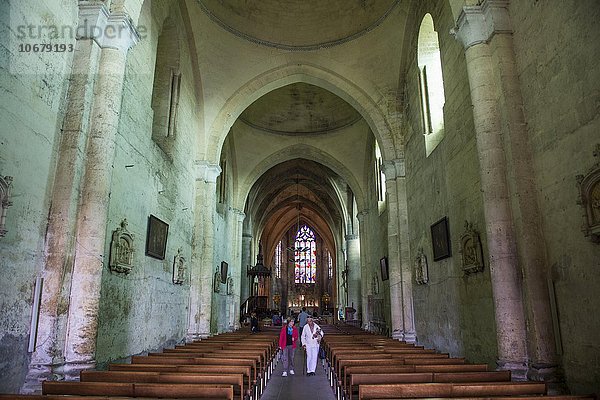 Innenansicht  Felsenkirche  Saint Emilion  Département Gironde  Frankreich  Europa