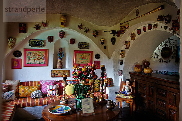 Im Inneren des Brady-Museums  das Wohnzimmer  Cuernavaca  Mexiko