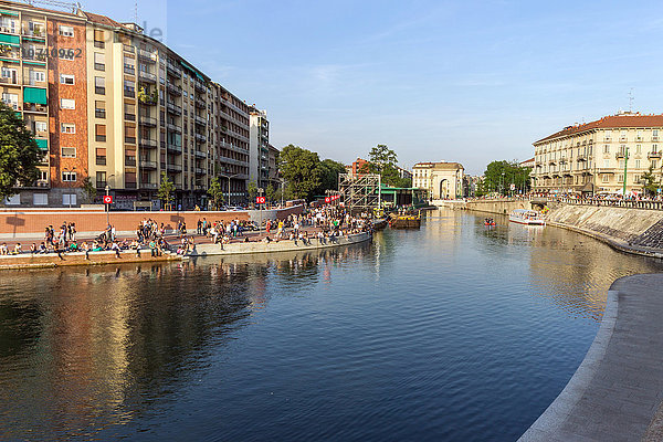 Italien  Lombardei  Mailand   Navigli  La Darsena