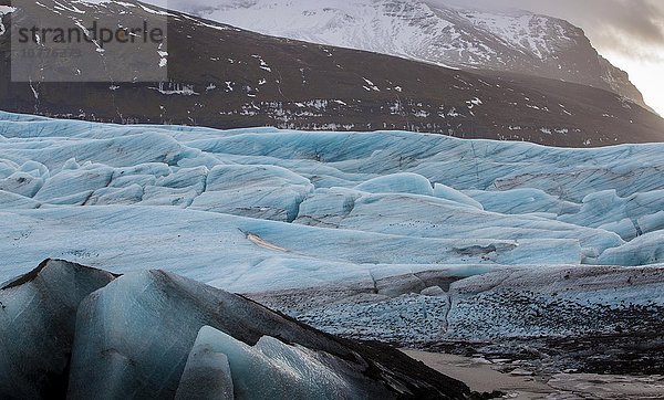 Gletscherlagune des Svinafellsjökull  Hali  Südisland  Island  Europa