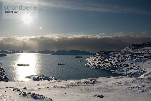 Erhöhte Sonneneinstrahlung auf den Ilulissat-Eisfjord  Disko-Bucht  Grönland