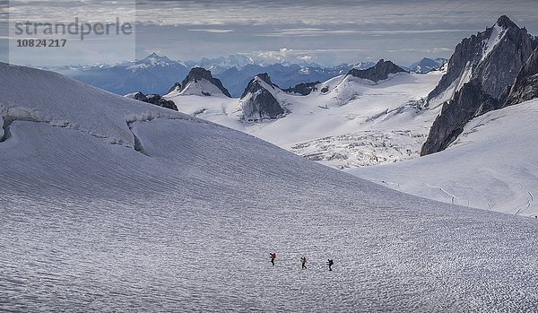 Kletterer am Gletscher  Mer de Glace  Mont Blanc  Frankreich