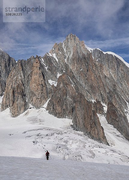 Kletterer am Gletscher  Mer de Glace  Mont Blanc  Frankreich