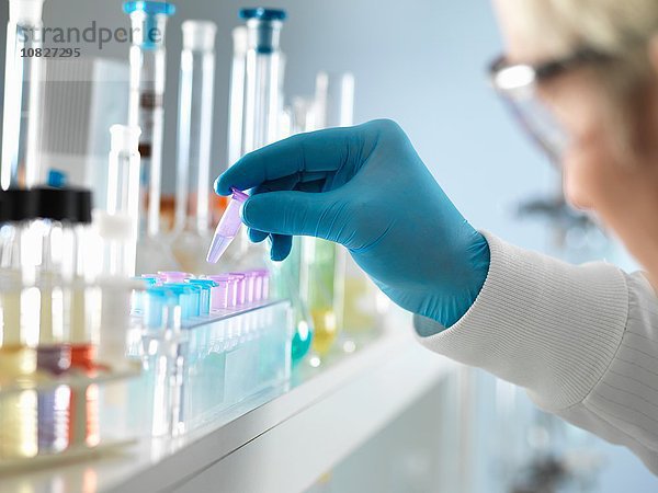 Wissenschaftler beim Testen von DNA-Proben von Menschen im Labor