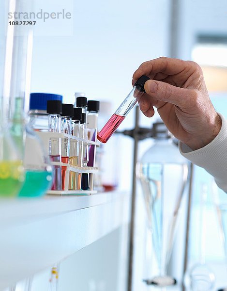 Chemiker bereitet chemische Formel für die Prüfung im Labor vor