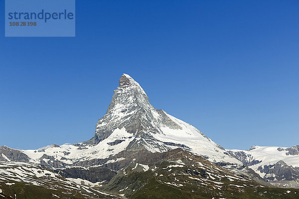 Matterhorn in abgelegener Landschaft  Kanton Wallis  Schweiz