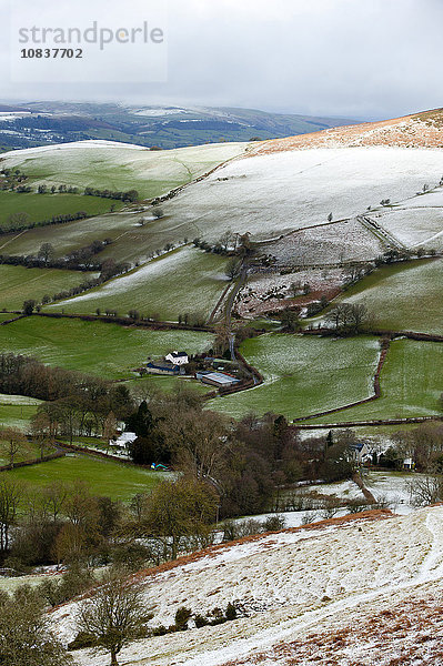 Winterlandschaft  Powys  Wales  Großbritannien  Europa