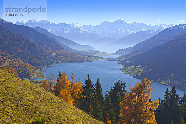 Reschensee und Ortler  Trentino Südtirol  Italien  Europa