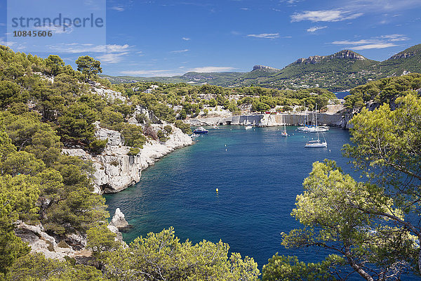 Les Calanques de Port-Miou  Nationalpark Calanque de Port-Pin  Cassis  Provence  Provence-Alpes-Cote d'Azur  Südfrankreich  Frankreich  Mittelmeer  Europa