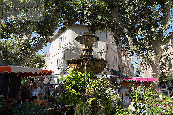 Traditioneller Markt unter freiem Himmel in der historischen Stadt Cassis  Côte d'Azur  Provence  Frankreich  Europa