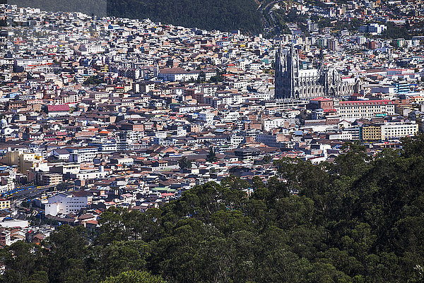 Altstadt von Quito  Historisches Zentrum  mit der Kirche La Basilica  Ecuador  Südamerika