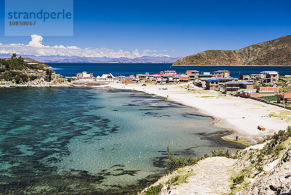 Strand im Dorf Challapampa  Isla del Sol (Sonneninsel)  Titicacasee  Bolivien  Südamerika