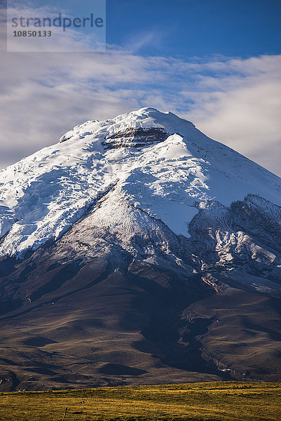 Gletscherbedeckter Gipfel des Vulkans Cotopaxi  5897 m  Nationalpark Cotopaxi  Provinz Cotopaxi  Ecuador  Südamerika