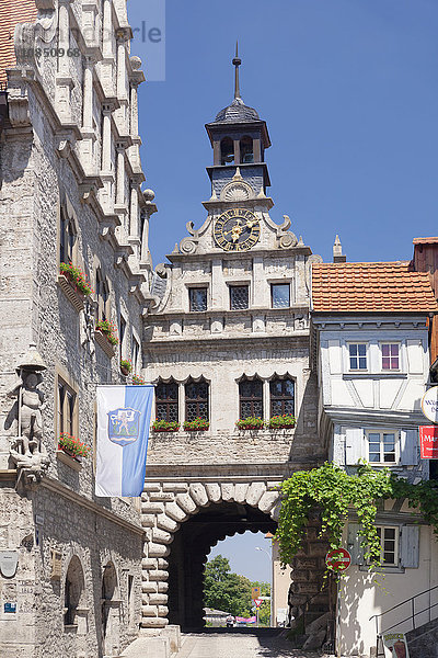 Maintor  Rathaus  Marktbreit  Unterfranken  Bayern  Deutschland  Europa