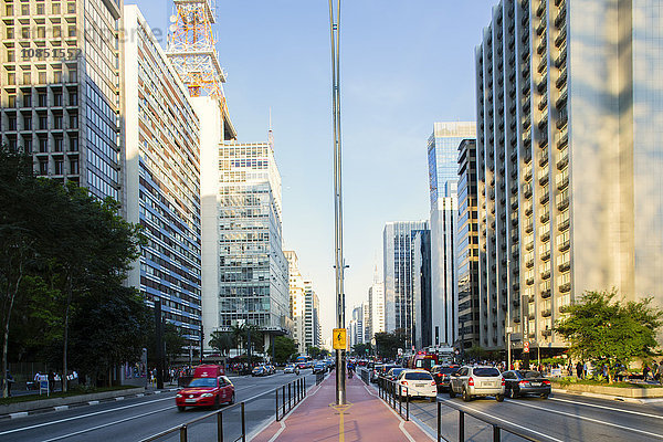Avenida Paulista  die berühmteste Straße in Sao Paulo  Brasilien  Südamerika
