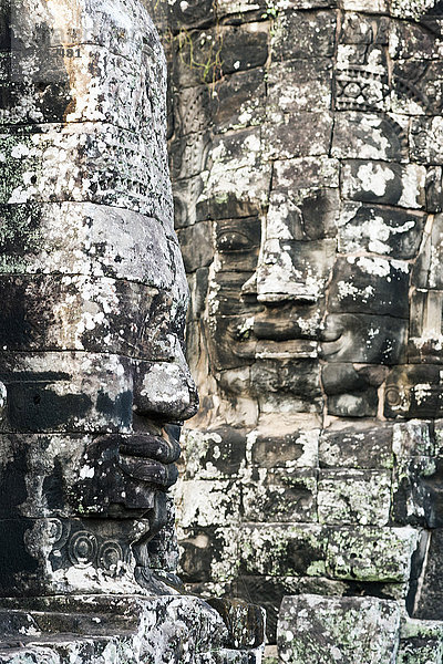 Riesenköpfe am Bayon-Tempel  UNESCO-Weltkulturerbe  Angkor  Siem Reap  Kambodscha  Indochina  Südostasien  Asien