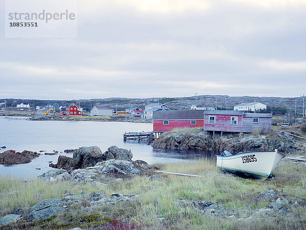 Fischerhütten und Dorf  Fogo Island  Neufundland  Kanada  Nordamerika