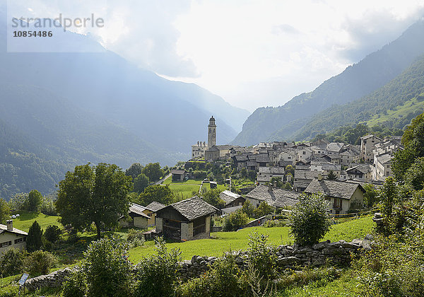 Bergdorf Soglio  Bergell  Graubünden  Schweiz