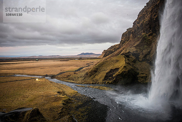 Wasserfall  Seljalandsfoss  Island