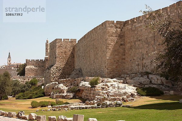 Mauern der Altstadt von Jerusalem  Israel