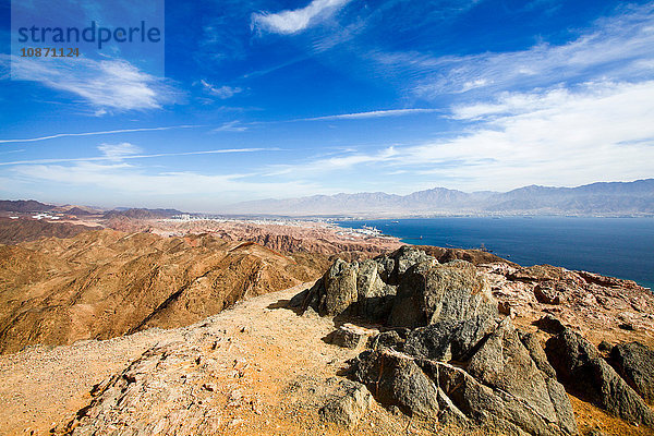 Eilat-Gebirge mit dem Golf von Akaba im Hintergrund  Israel