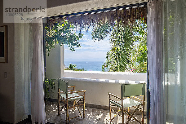 Mexico  Punta de Mita  view to the sea from loggia of a residential home