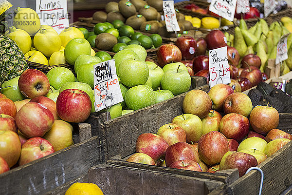 Apples and fruits  Borough market in London