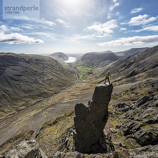 England  Cumbria  Lake District  Wasdale Valley  Wastwater  Great Gable  Napes Needle  climbers