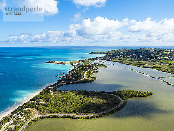 West Indies  Antigua and Barbuda  Antigua  aerial view  Five Islands Village