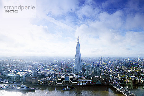 UK  London  cityscape with River Thames and The Shard