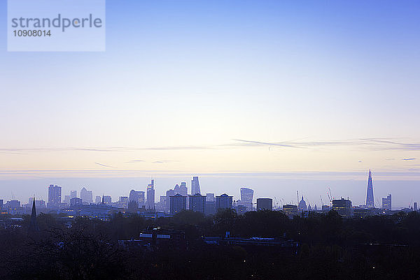 UK  London  skyline at a winter morning