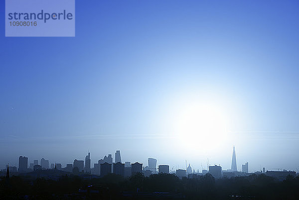 UK  London  skyline in backlight