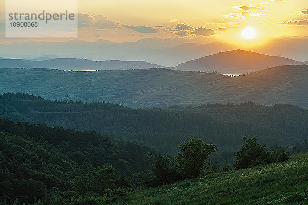 Bulgaria  Rhodope Mountains at sunset