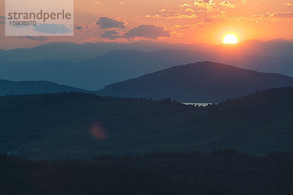 Bulgaria  Rhodope Mountains at sunset