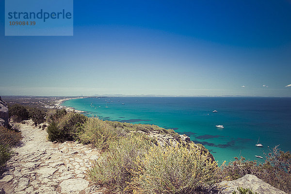Spanien  Formentera  Mittelmeer  Blick vom Cami de Sa Pujada