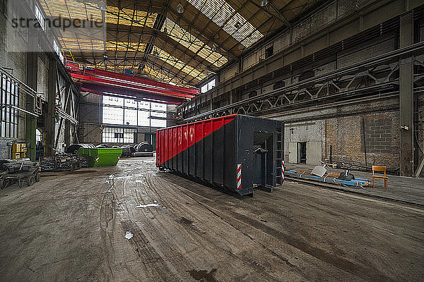 Container in factory hall